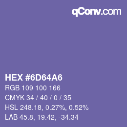 Color code: HEX #6D64A6 | qconv.com