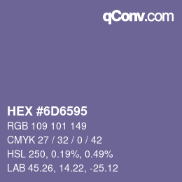 カラーコード: HEX #6D6595 | qconv.com