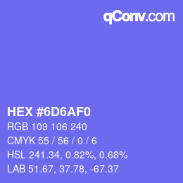 Color code: HEX #6D6AF0 | qconv.com