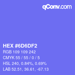 Color code: HEX #6D6DF2 | qconv.com