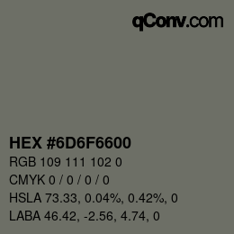 Color code: HEX #6D6F6600 | qconv.com