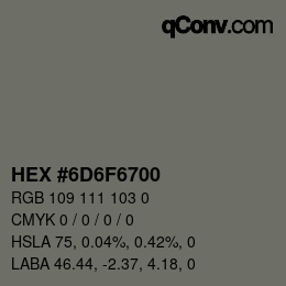 Color code: HEX #6D6F6700 | qconv.com