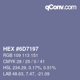 Color code: HEX #6D7197 | qconv.com