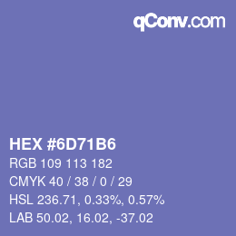 Color code: HEX #6D71B6 | qconv.com