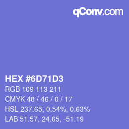Color code: HEX #6D71D3 | qconv.com