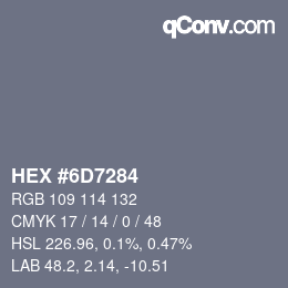 Código de color: HEX #6D7284 | qconv.com