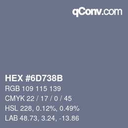 Color code: HEX #6D738B | qconv.com