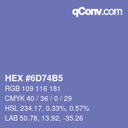 Color code: HEX #6D74B5 | qconv.com