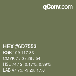 Color code: HEX #6D7553 | qconv.com
