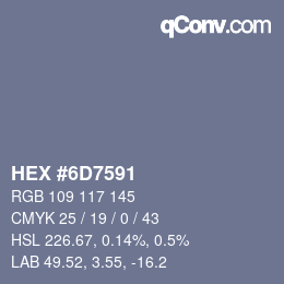 カラーコード: HEX #6D7591 | qconv.com