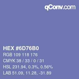 Color code: HEX #6D76B0 | qconv.com