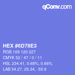 Color code: HEX #6D78E3 | qconv.com