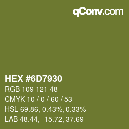 颜色代码: HEX #6D7930 | qconv.com