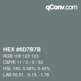 カラーコード: HEX #6D7B7B | qconv.com