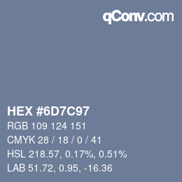 Color code: HEX #6D7C97 | qconv.com