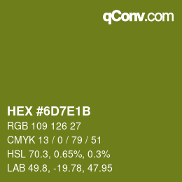 Código de color: HEX #6D7E1B | qconv.com