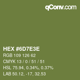 Código de color: HEX #6D7E3E | qconv.com