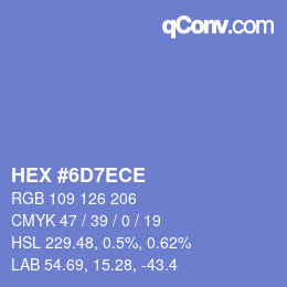 Color code: HEX #6D7ECE | qconv.com