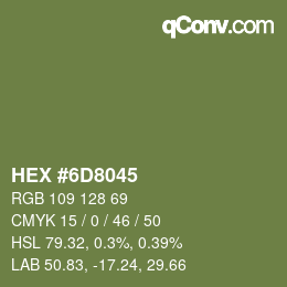 Color code: HEX #6D8045 | qconv.com
