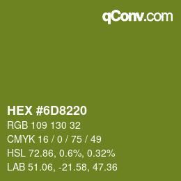 Color code: HEX #6D8220 | qconv.com