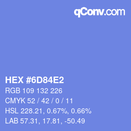 Color code: HEX #6D84E2 | qconv.com