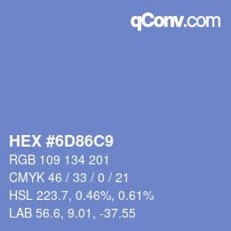 Color code: HEX #6D86C9 | qconv.com