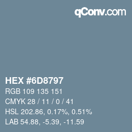 Color code: HEX #6D8797 | qconv.com