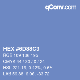 カラーコード: HEX #6D88C3 | qconv.com