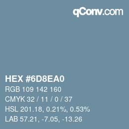 Farbcode: HEX #6D8EA0 | qconv.com