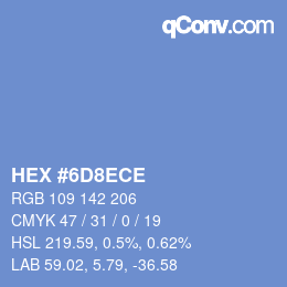 Color code: HEX #6D8ECE | qconv.com