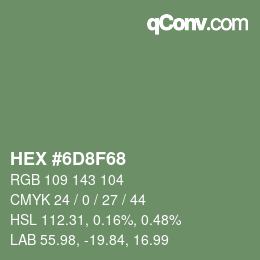 Código de color: HEX #6D8F68 | qconv.com