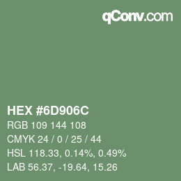 Color code: HEX #6D906C | qconv.com