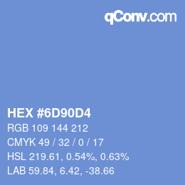 Código de color: HEX #6D90D4 | qconv.com