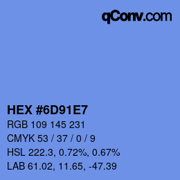 Color code: HEX #6D91E7 | qconv.com