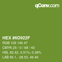 Color code: HEX #6D922F | qconv.com