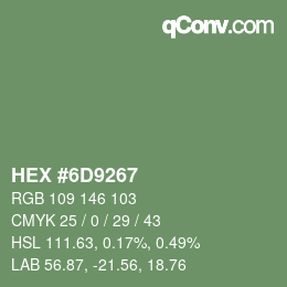 Color code: HEX #6D9267 | qconv.com