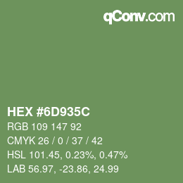 Color code: HEX #6D935C | qconv.com