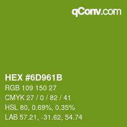 Color code: HEX #6D961B | qconv.com