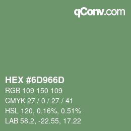 Color code: HEX #6D966D | qconv.com