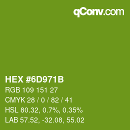 Color code: HEX #6D971B | qconv.com