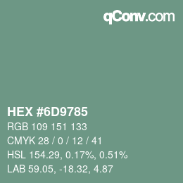 Color code: HEX #6D9785 | qconv.com