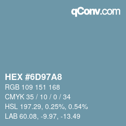 Color code: HEX #6D97A8 | qconv.com
