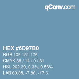 Color code: HEX #6D97B0 | qconv.com