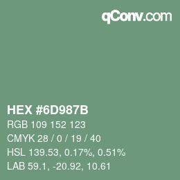Color code: HEX #6D987B | qconv.com