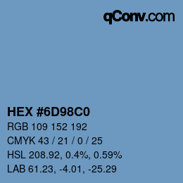 Color code: HEX #6D98C0 | qconv.com