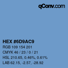 カラーコード: HEX #6D9AC9 | qconv.com