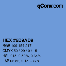 Color code: HEX #6D9AD9 | qconv.com