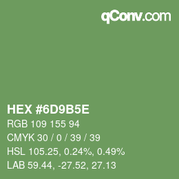 Código de color: HEX #6D9B5E | qconv.com