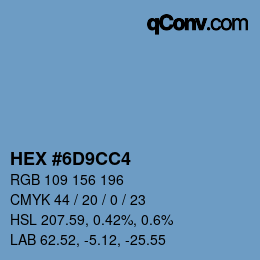 Color code: HEX #6D9CC4 | qconv.com