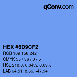 Color code: HEX #6D9CF2 | qconv.com